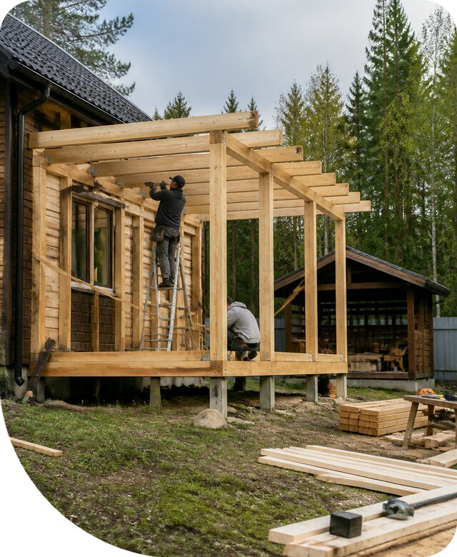 Строительство пристроек и построек на участке в Воткинске